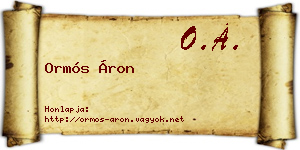 Ormós Áron névjegykártya